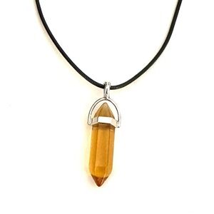⭐️ 5 for $25 Hexagonal Crystal Pendant Necklace Black Braided Cord